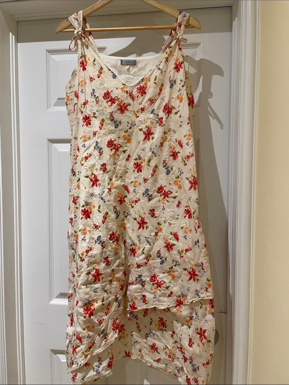 Natalys Maternity Cotton Lace-Up Back Summer Cottagecore Prairies L-XL